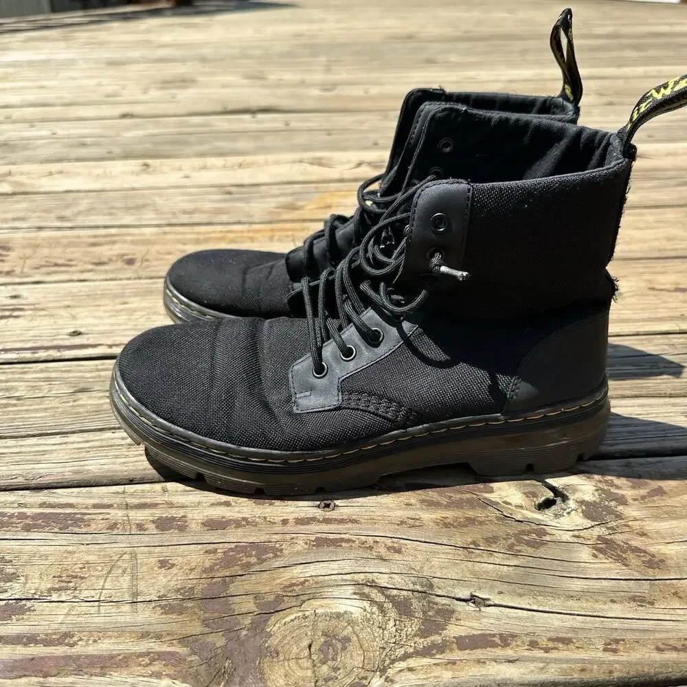 Dr. Martens Combs Mens Size 10 Black Classic Outdoor Lace Up Ankle Combat Boots